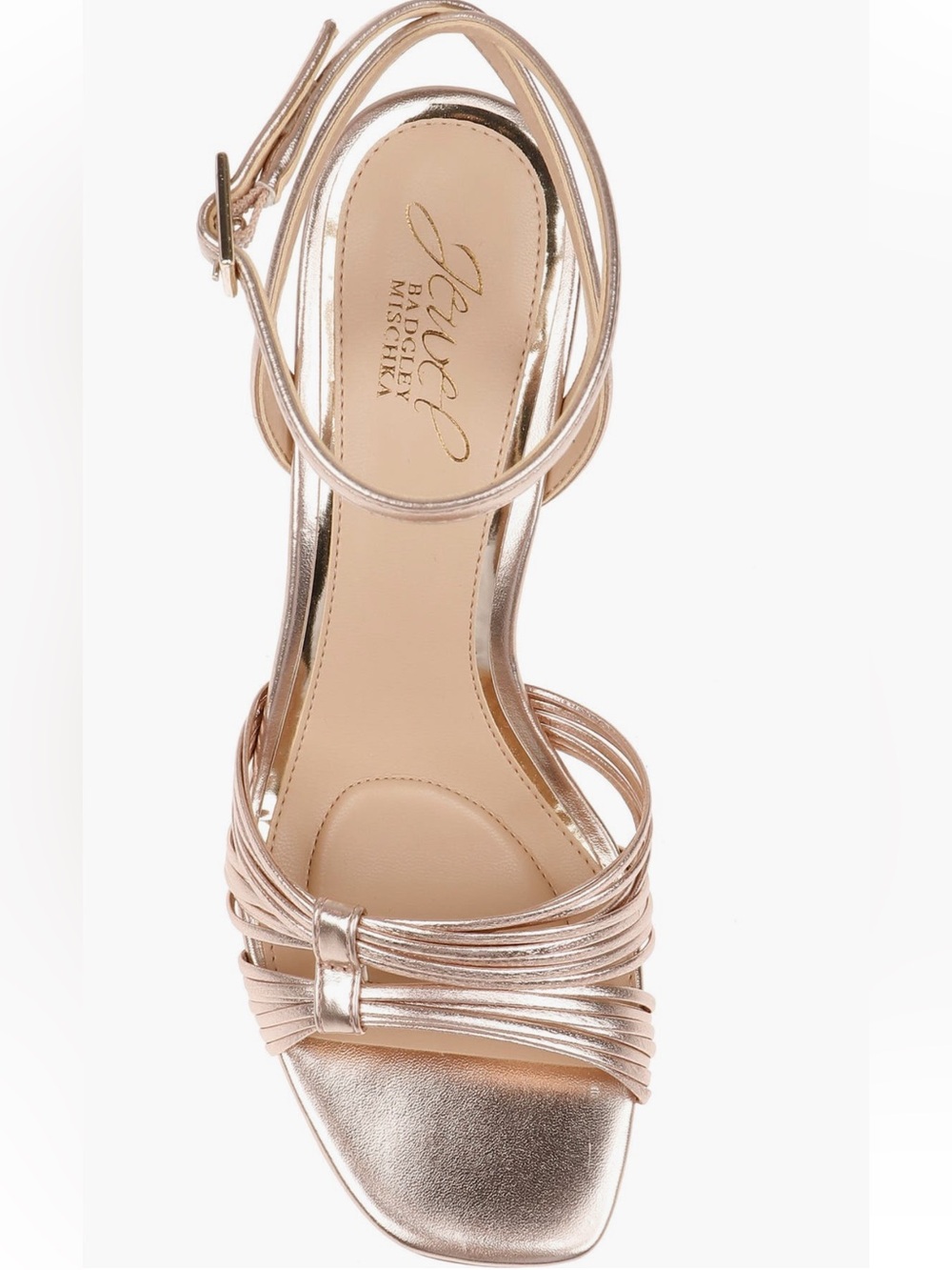 NEW Jewel Badgely Mischka Michelle Ankle Strap Sandal in Rose Gold - Picture 5 of 11